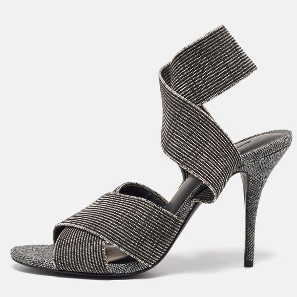 Alexander Wang Grey/black Canvas Ankle Wrap Sandals Size 37,All Products : American Fashion Style Bags On Sale